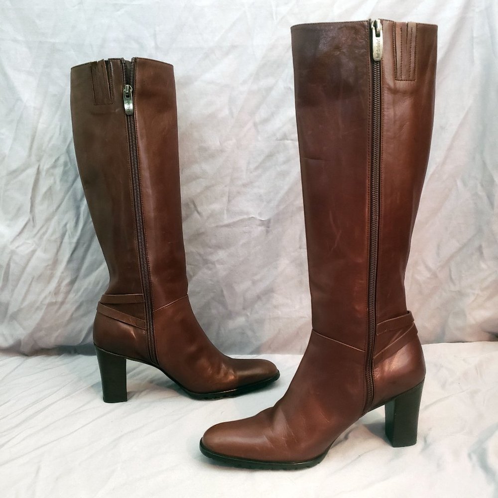Cerruti 1881 Shapes Women's Size 5 Leather 3" Heel Side Zip Shoes Boots - Picture 2 of 14